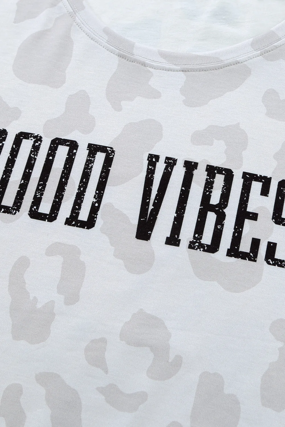 GOOD VIBES Leopard Print Tee