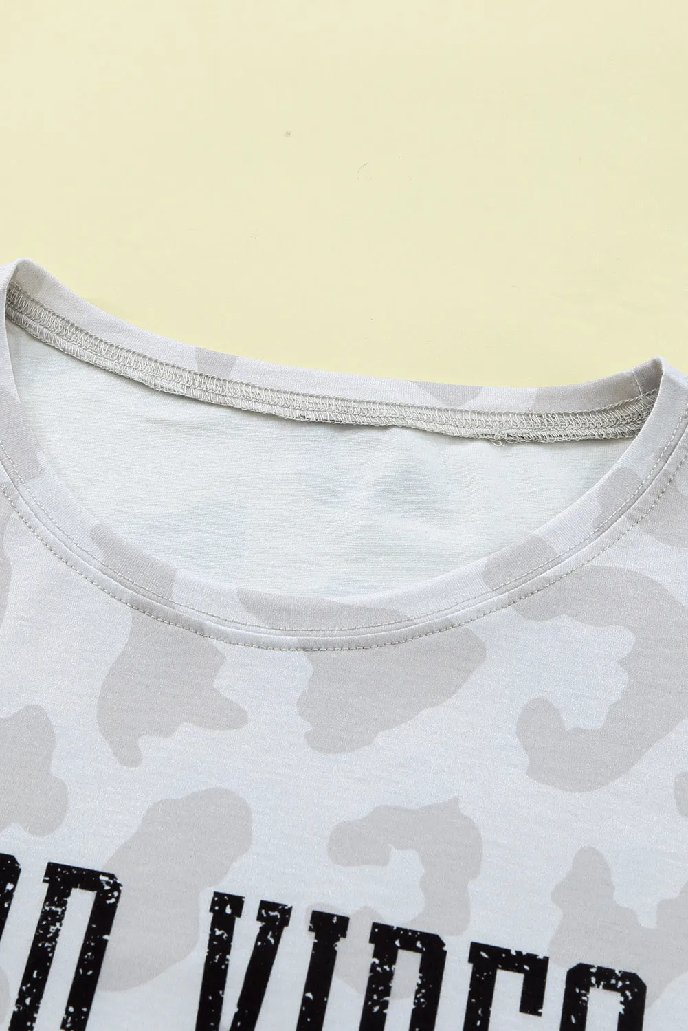 GOOD VIBES Leopard Print Tee