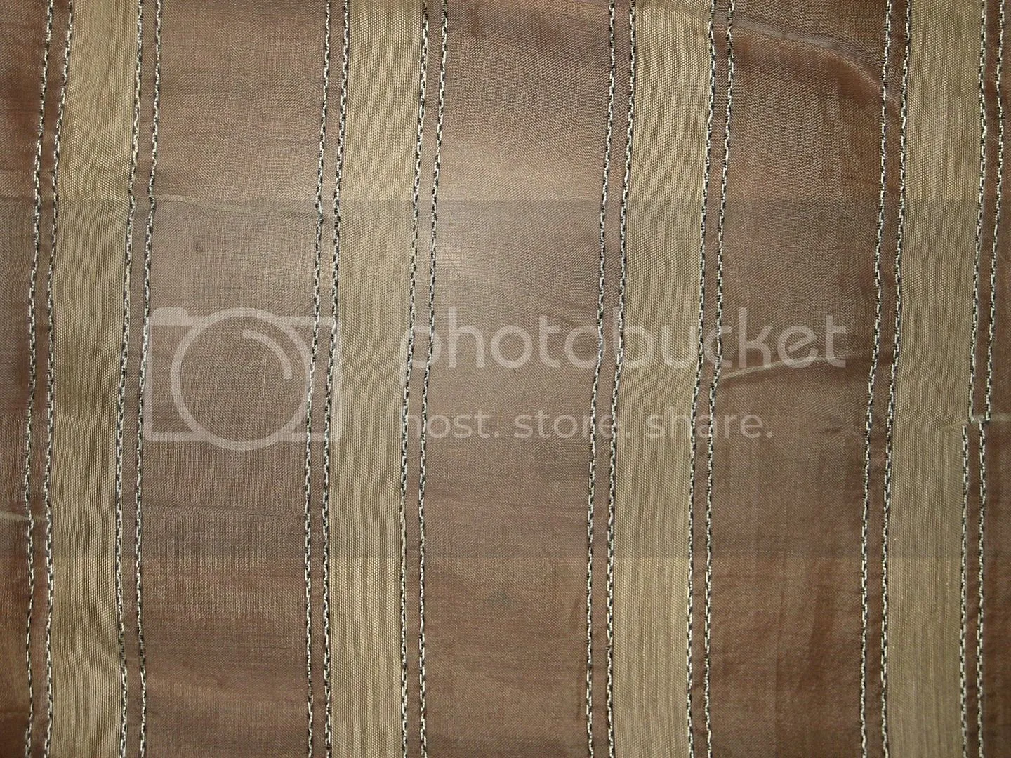 IVORY SILK ORGANZA FABRIC 44&quot; ROPE STRIPES [8270]