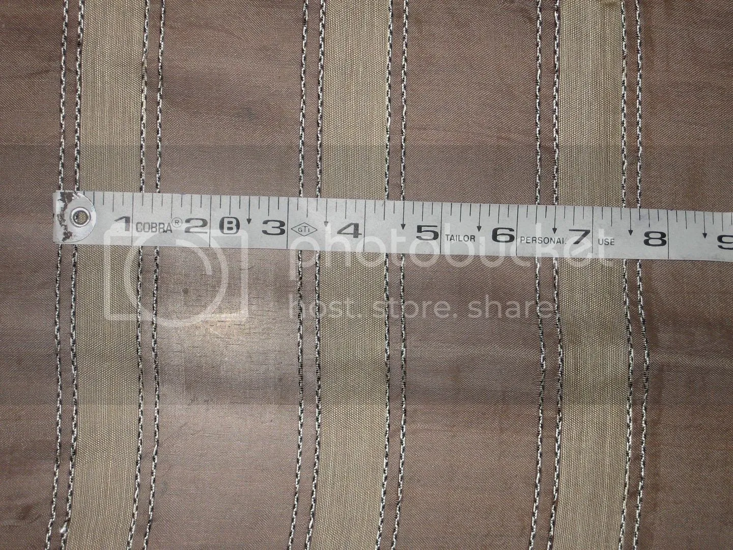 IVORY SILK ORGANZA FABRIC 44&quot; ROPE STRIPES [8270]