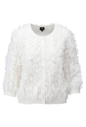 K-design - Cardigan met franjes (A847Ecru)