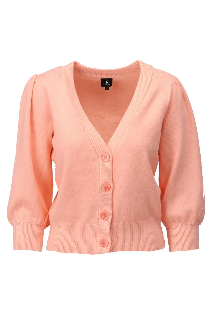 K-design - Cardigan met V-hals (A807Peach nectar)
