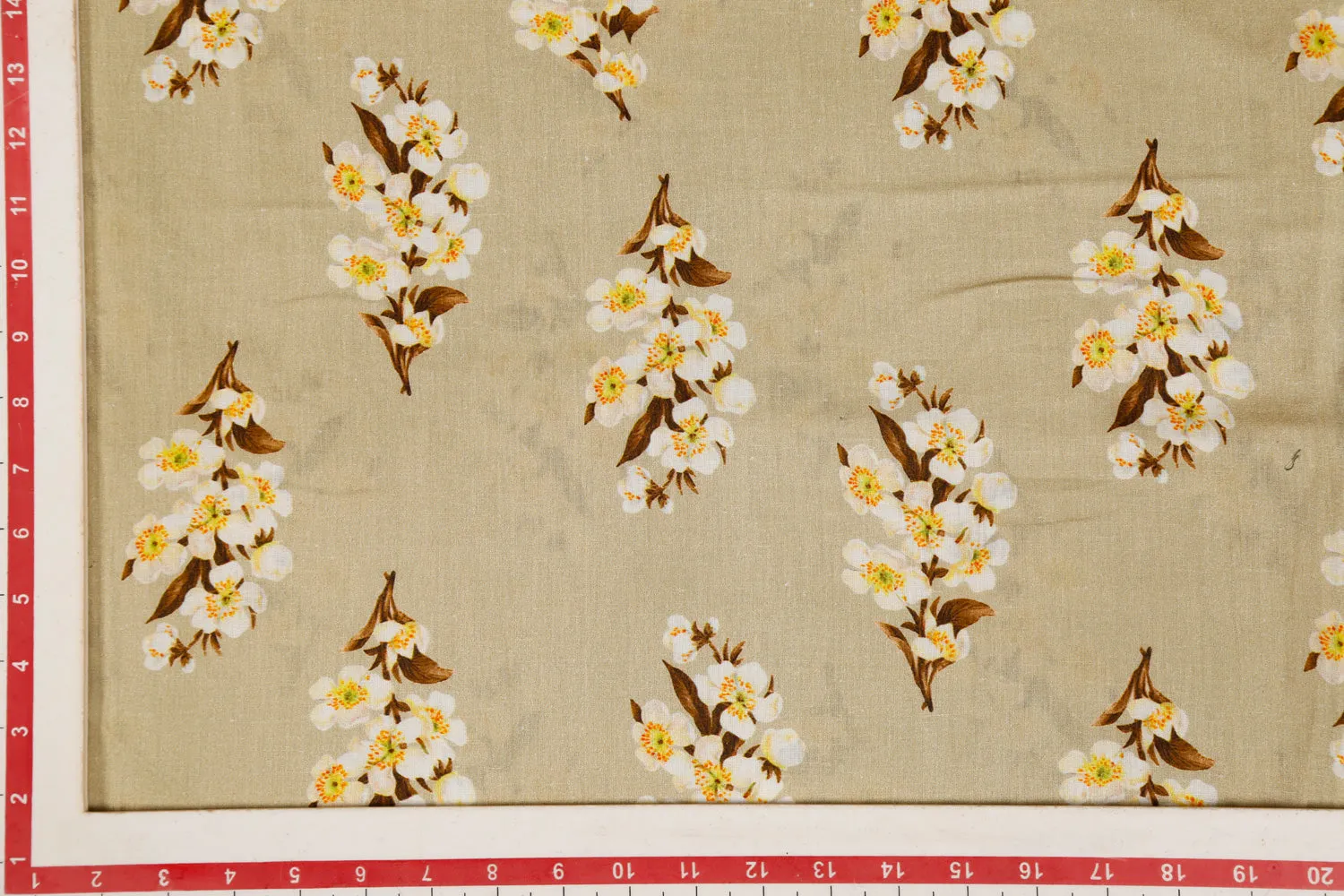 Light Gold Printed Cotton Cambric Fabric