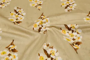 Light Gold Printed Cotton Cambric Fabric