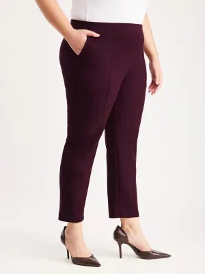 LivIn X Straight Fit Pants - Maroon