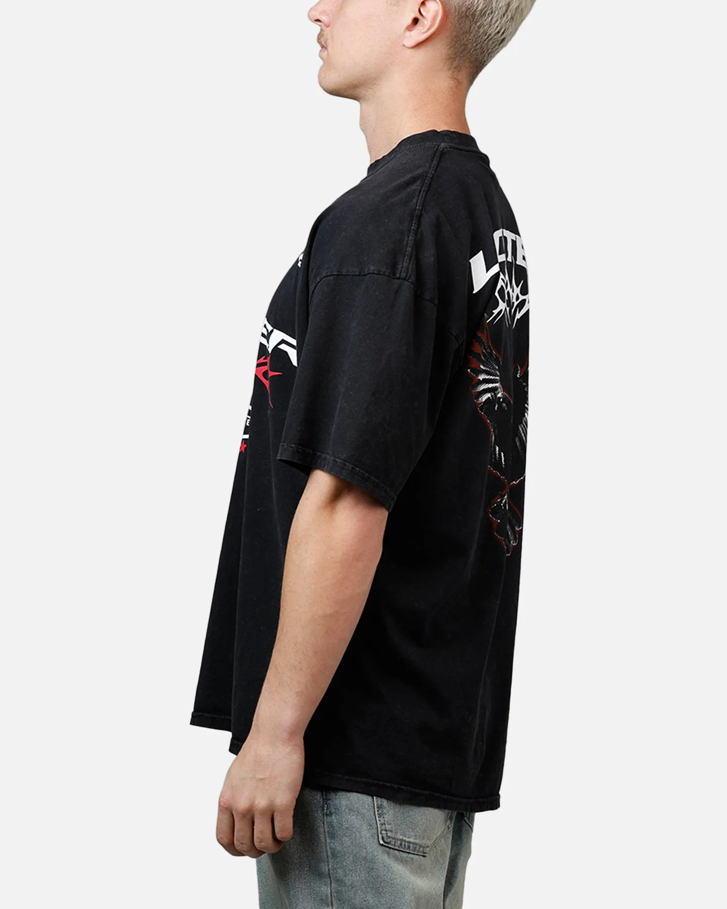 Loiter Flight T-Shirt Black Acidwash
