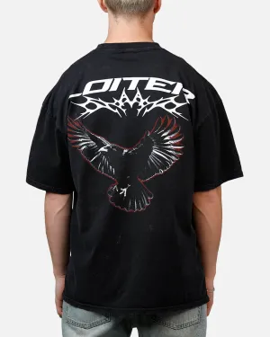 Loiter Flight T-Shirt Black Acidwash