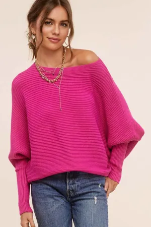 Mae Ribbed Boat Neckline Sweater
