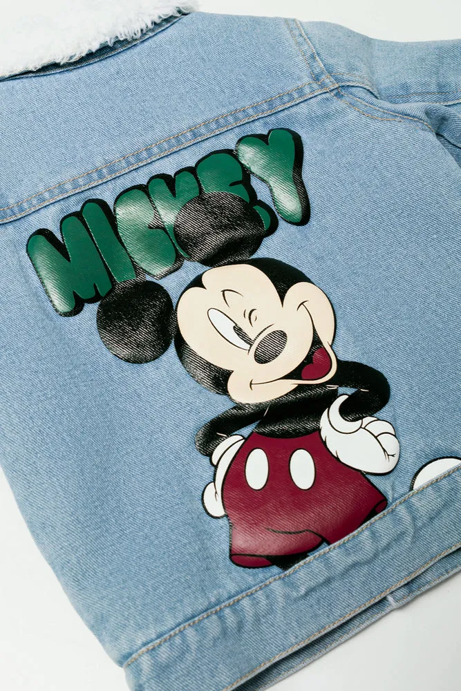 Mickey Mouse Denim Trucker Jacket Blue
