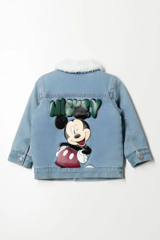 Mickey Mouse Denim Trucker Jacket Blue