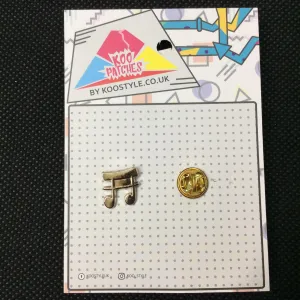MP0170 - Gold Silver Music Note Metal Pin Badge