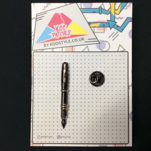 MP0240 - Black Fountain Pen Metal Pin Badge