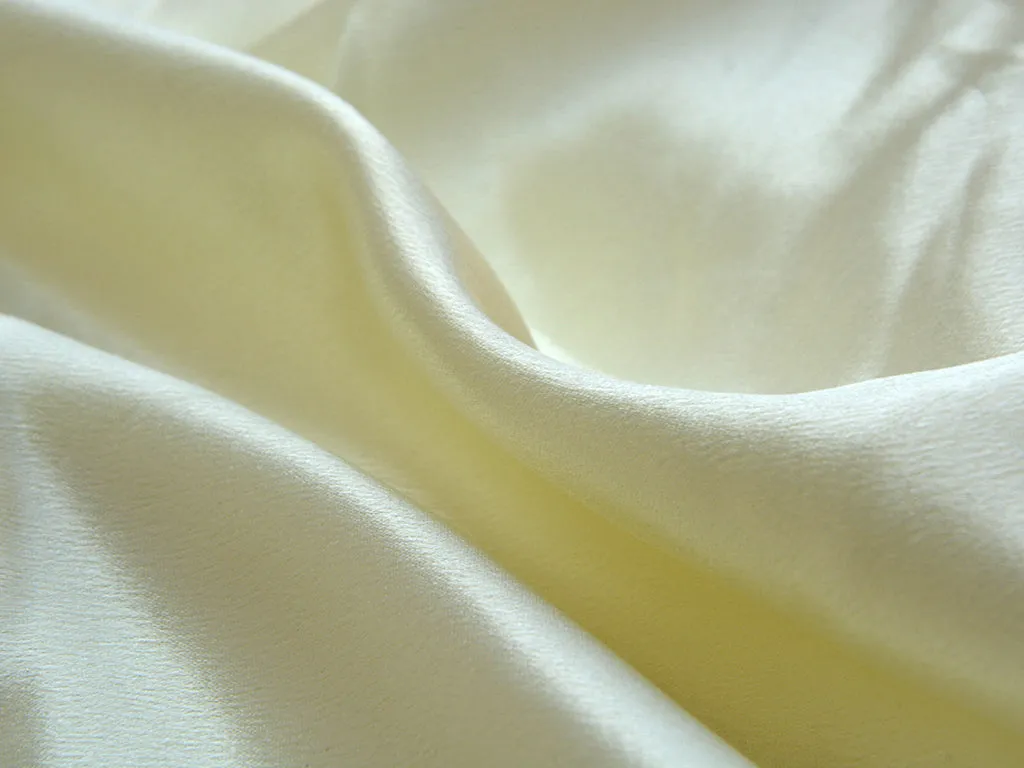 Off White Plain Moss Satin Fabric