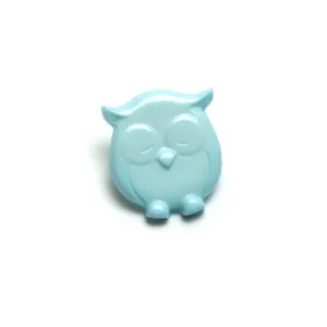 Pale Blue Plastic Owl Baby Buttons - 18mm Shank (5 Pcs)