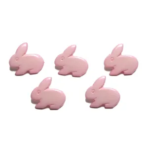 Pale Pink Plastic Rabbit Baby Buttons - 18mm Shank (5 Pcs)
