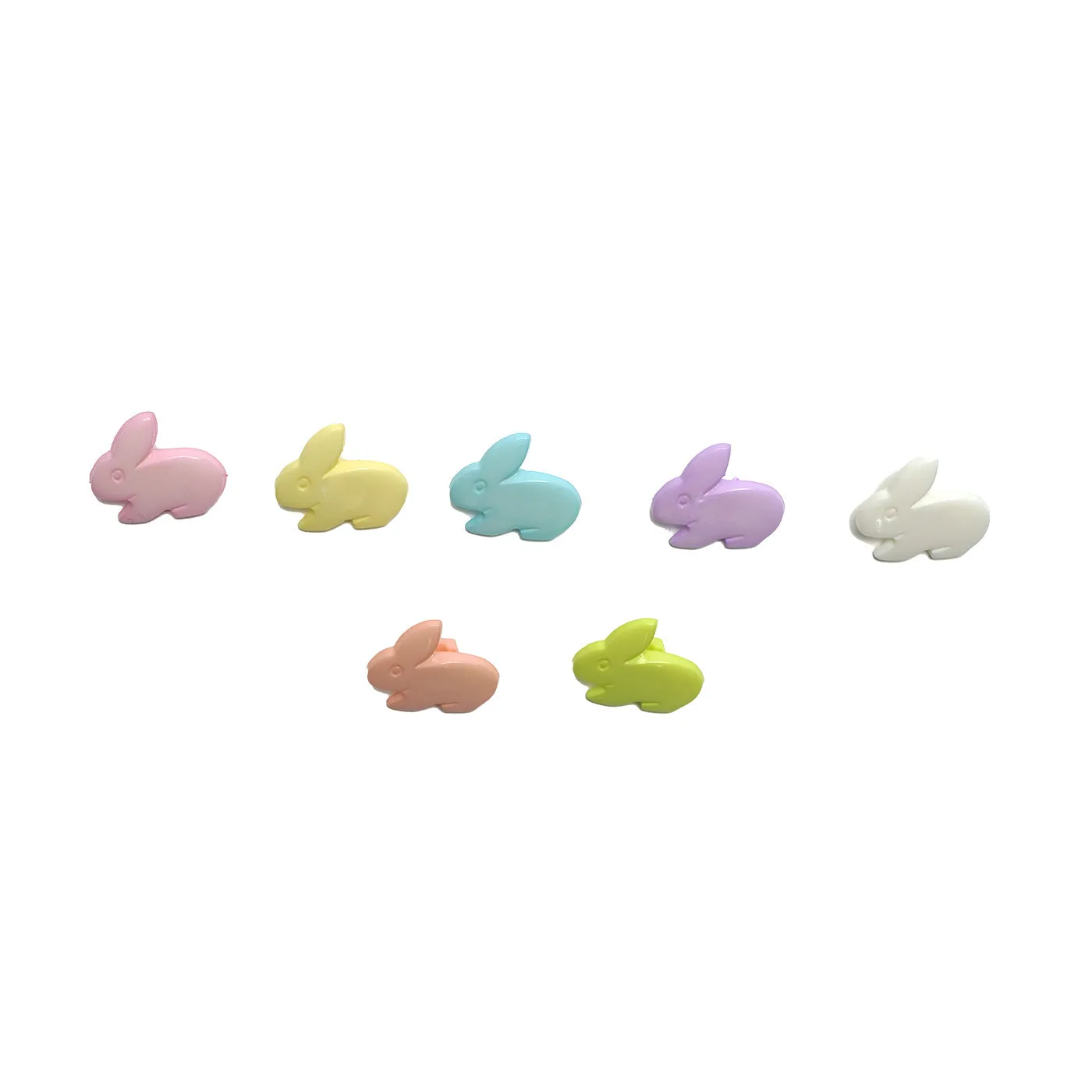 Pale Pink Plastic Rabbit Baby Buttons - 18mm Shank (5 Pcs)