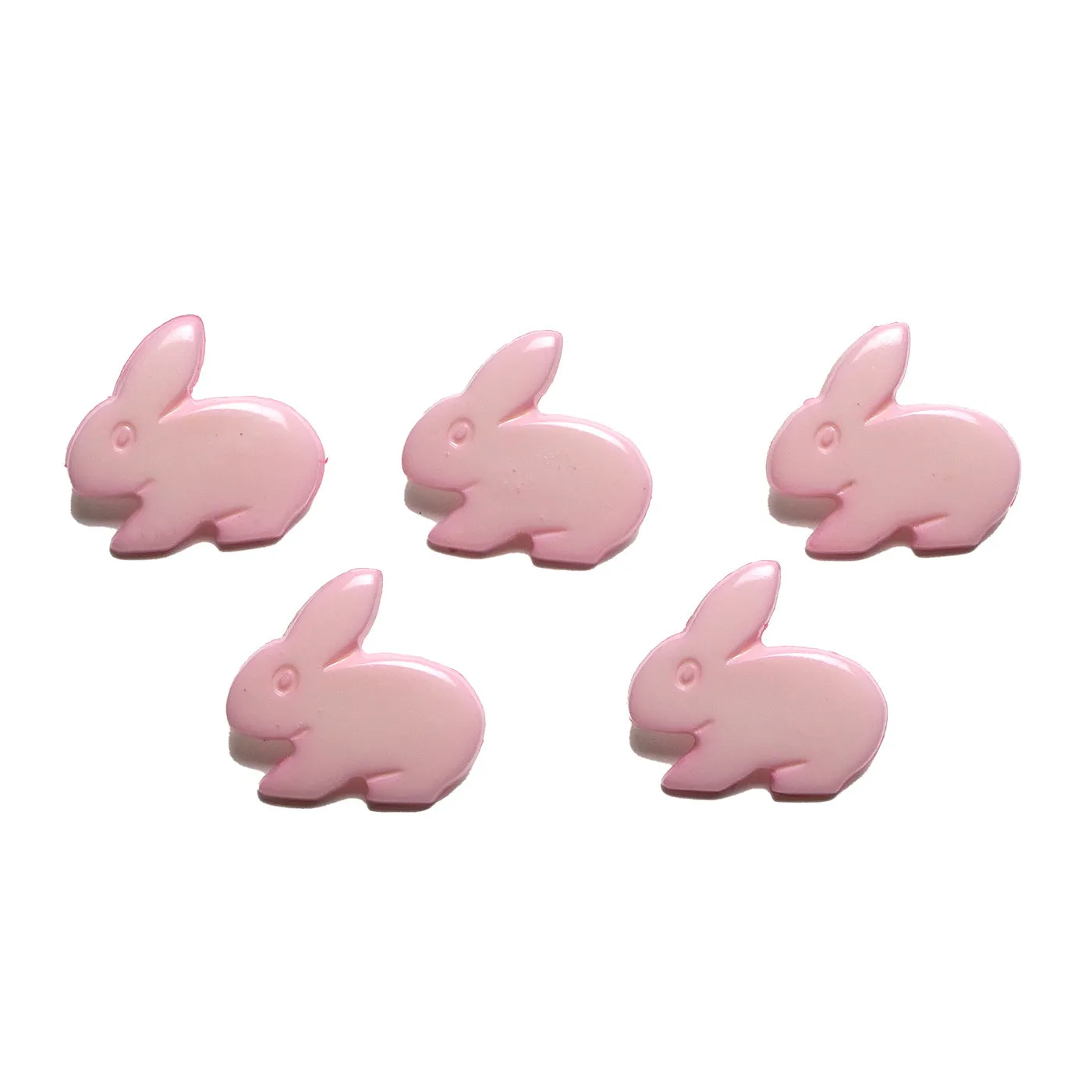Pale Pink Plastic Rabbit Baby Buttons - 18mm Shank (5 Pcs)