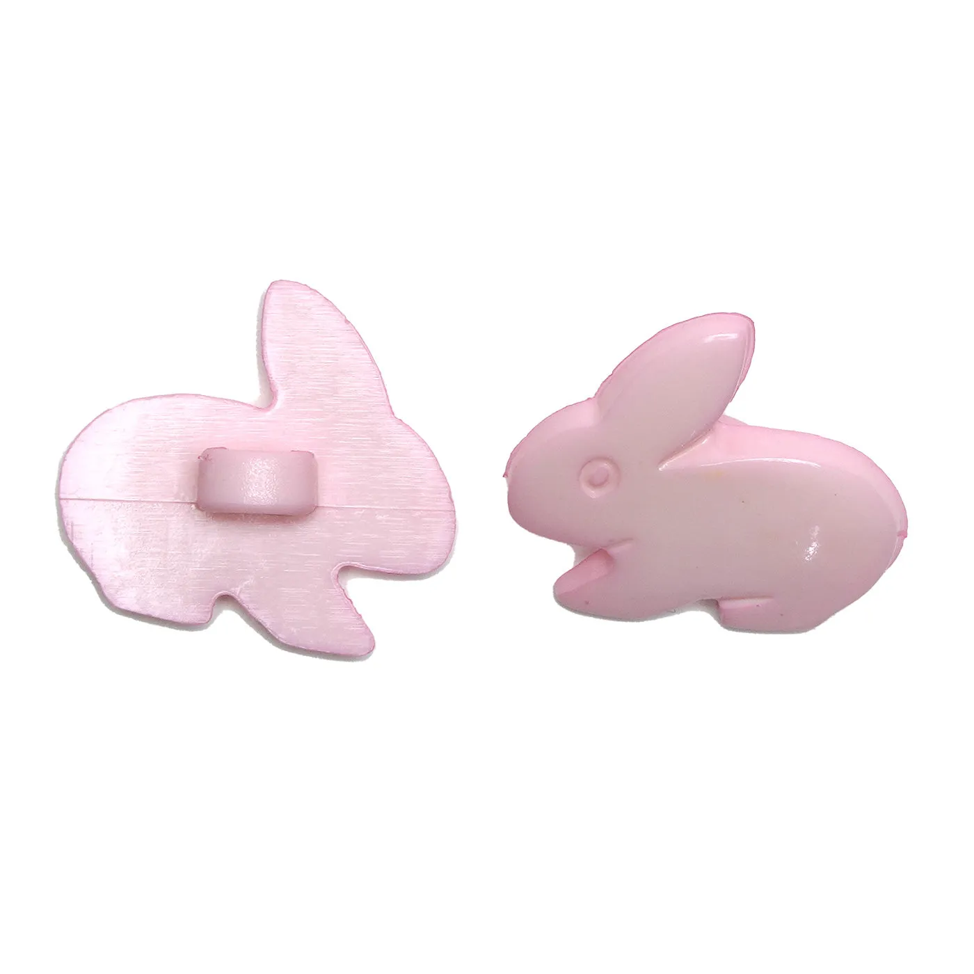Pale Pink Plastic Rabbit Baby Buttons - 18mm Shank (5 Pcs)