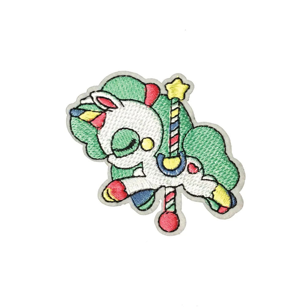 PC3710B - Green Unicorn Fair Pole (Iron On)