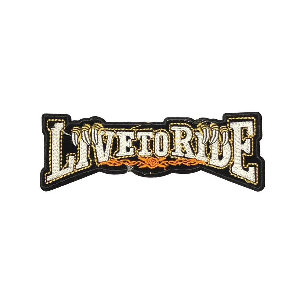 PC4187B - Live To Ride Silver (Iron On)