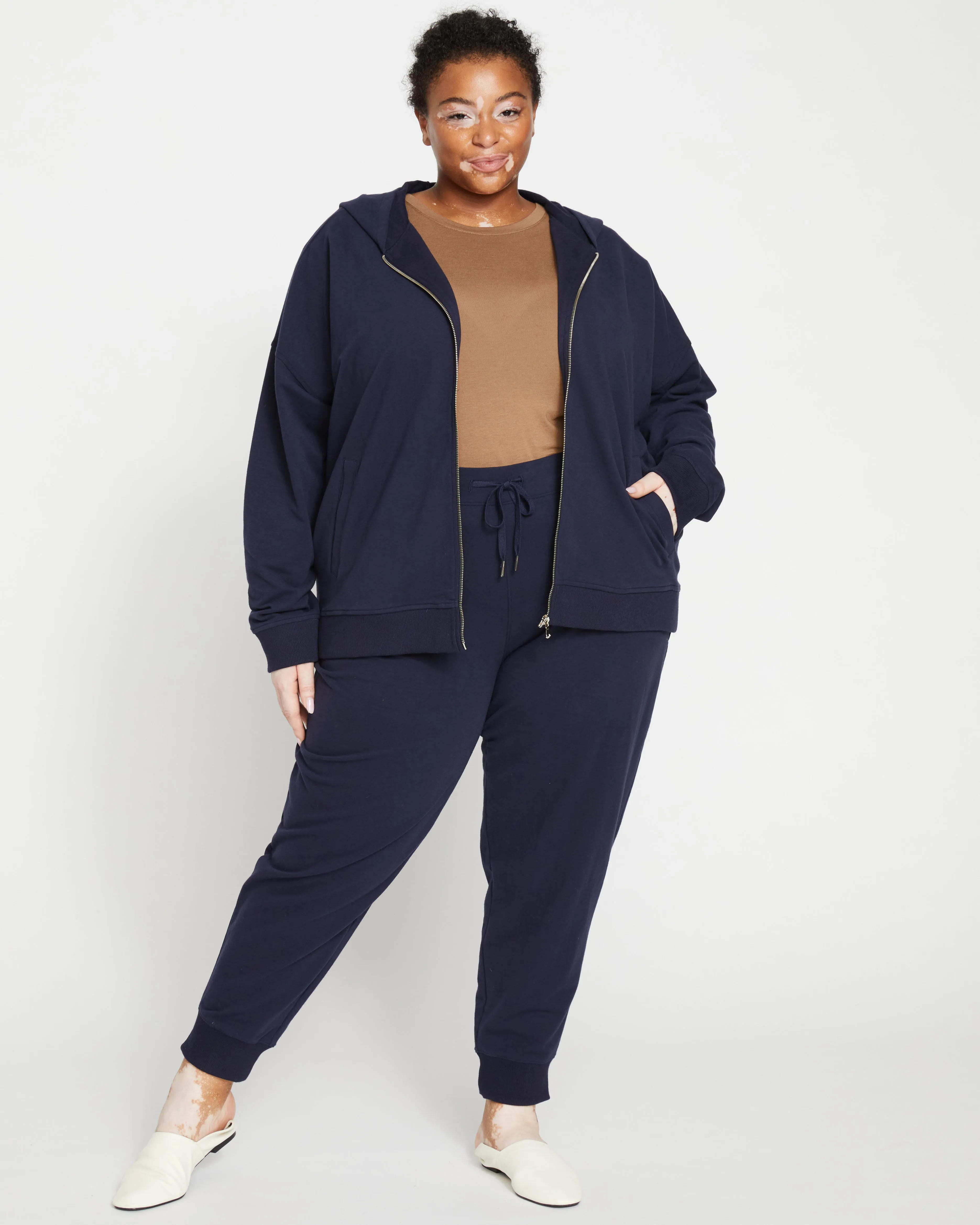 Peachy Terry Full Zip Hoodie - Midnight