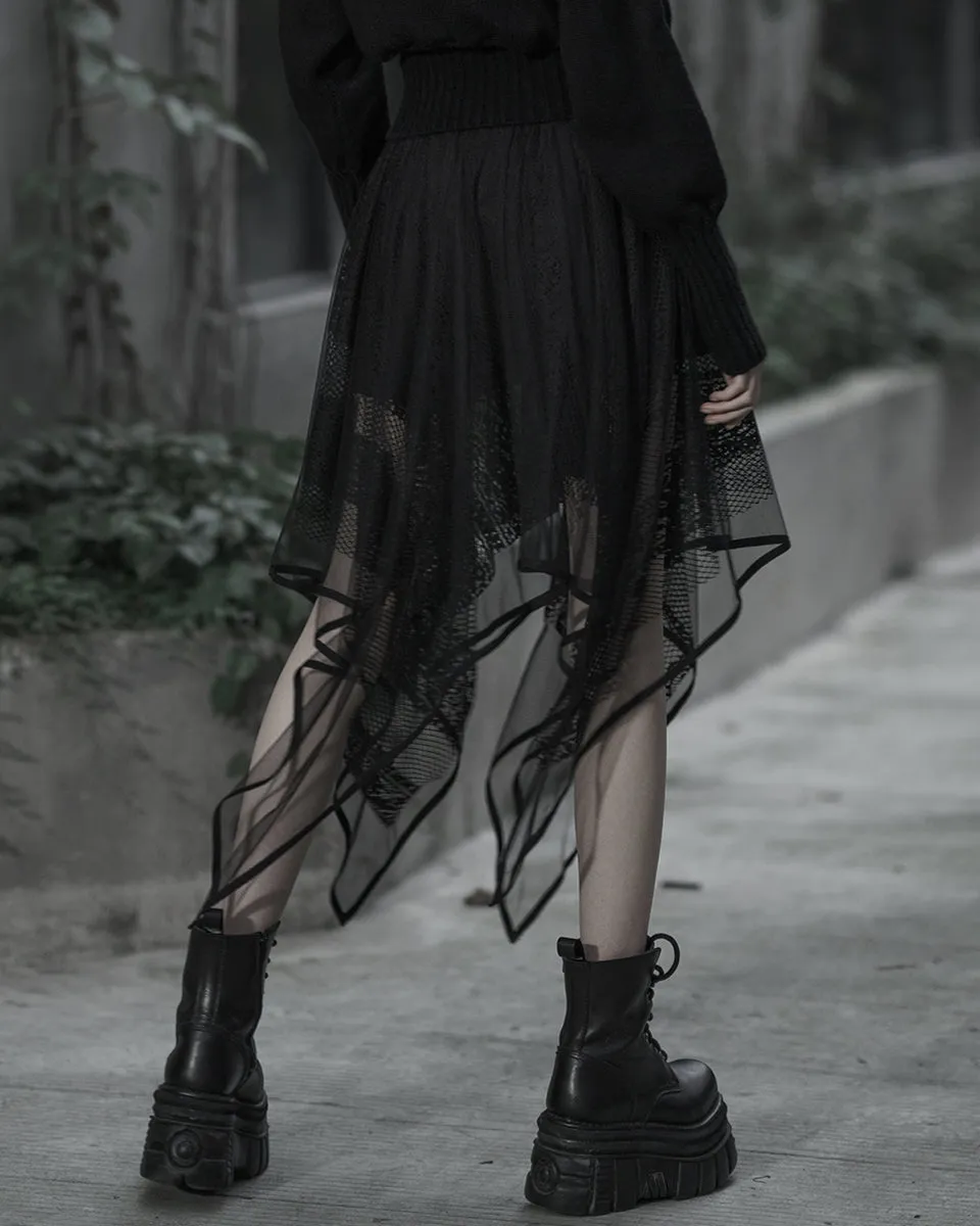 Punk Rave Bewitched Womens Gothic Witch Handerkchief Skirt