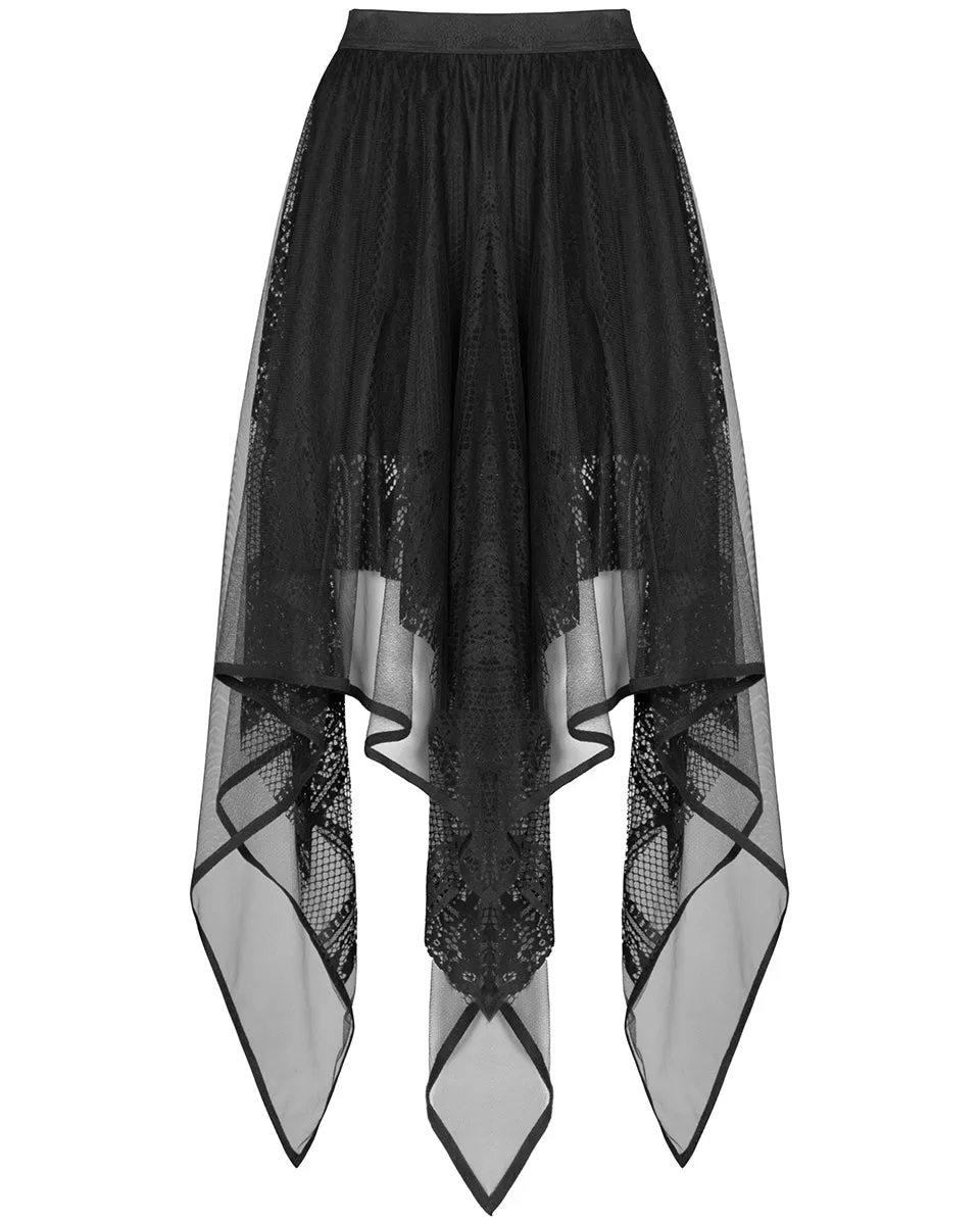 Punk Rave Bewitched Womens Gothic Witch Handerkchief Skirt