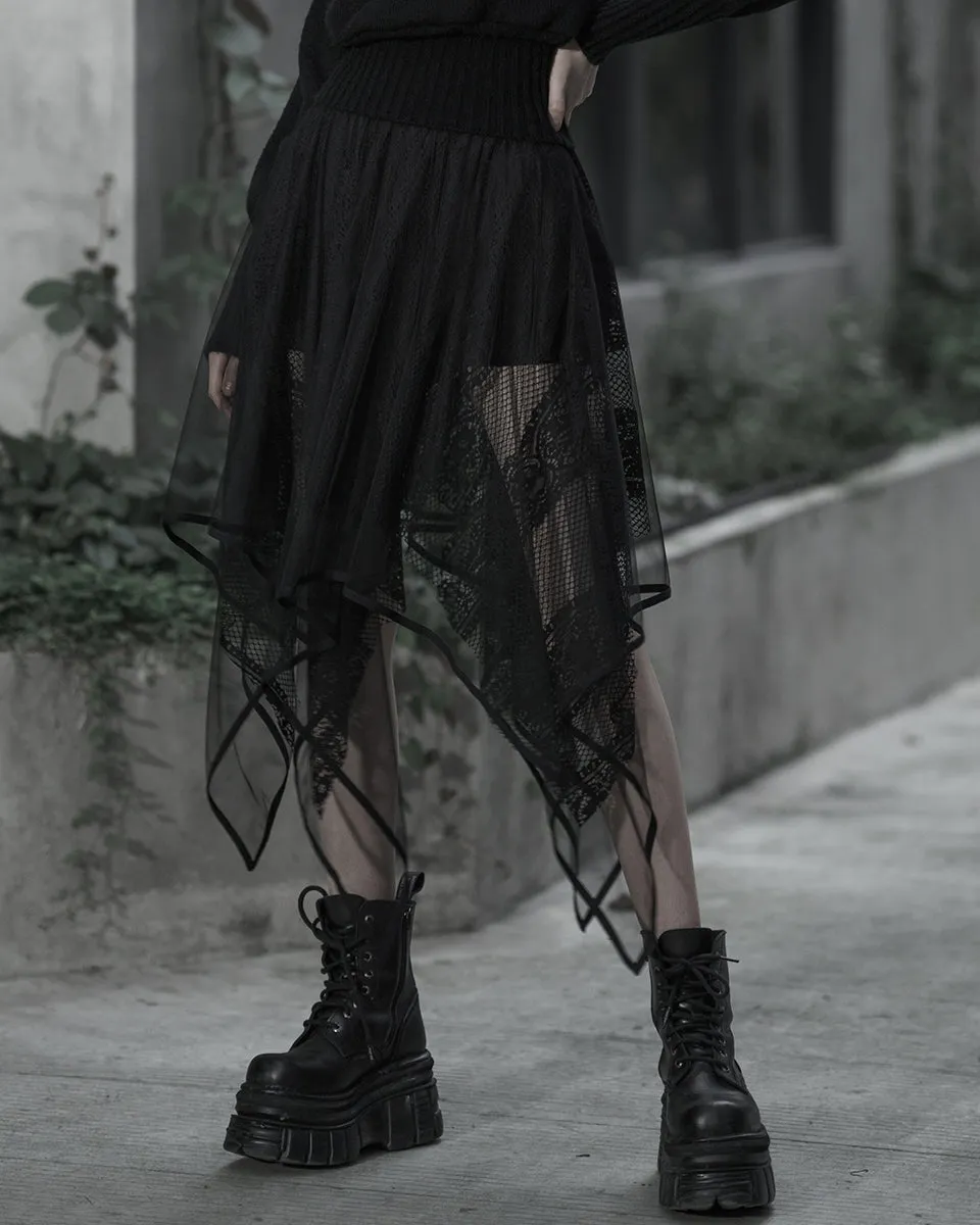 Punk Rave Bewitched Womens Gothic Witch Handerkchief Skirt