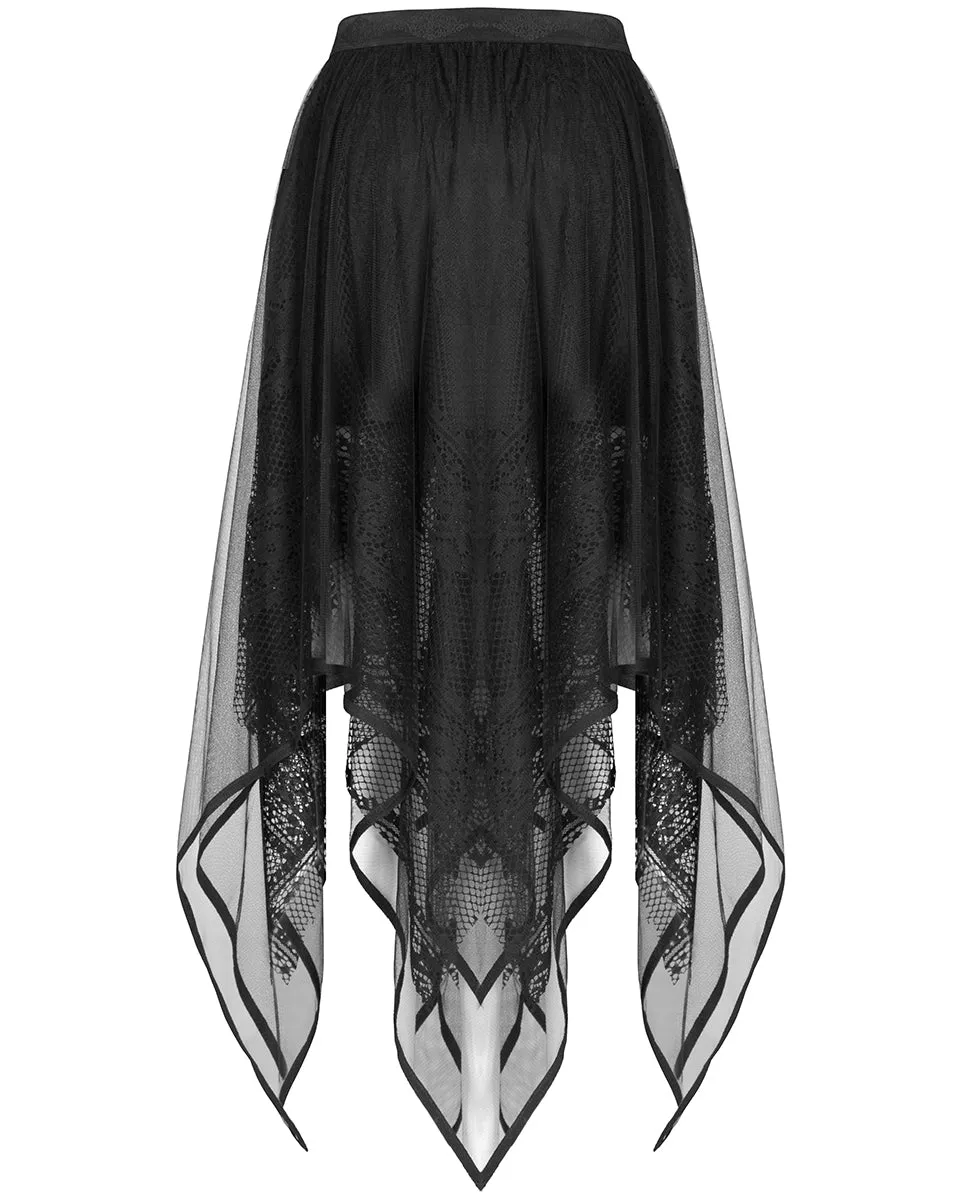 Punk Rave Bewitched Womens Gothic Witch Handerkchief Skirt