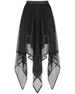 Punk Rave Bewitched Womens Gothic Witch Handerkchief Skirt