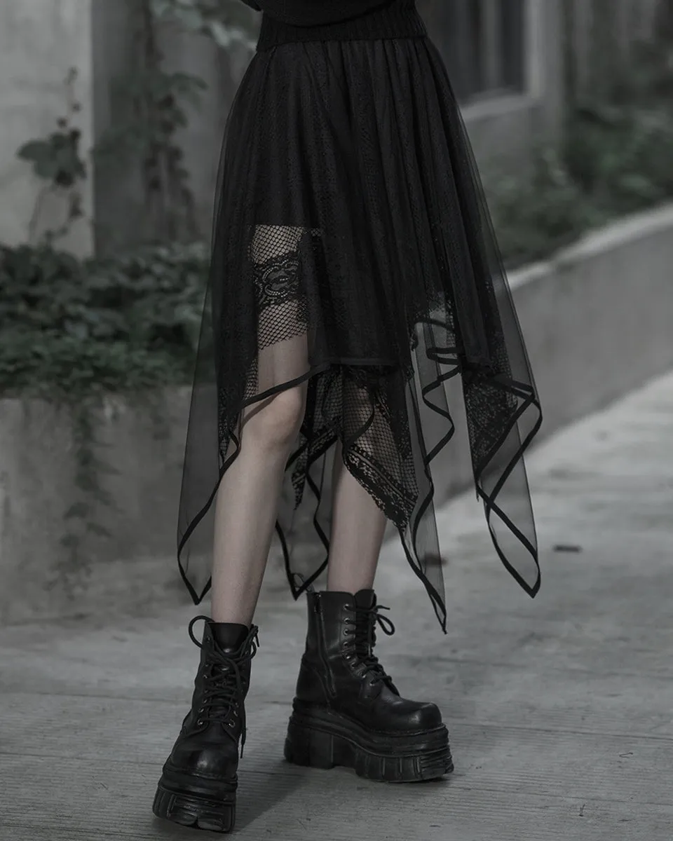 Punk Rave Bewitched Womens Gothic Witch Handerkchief Skirt