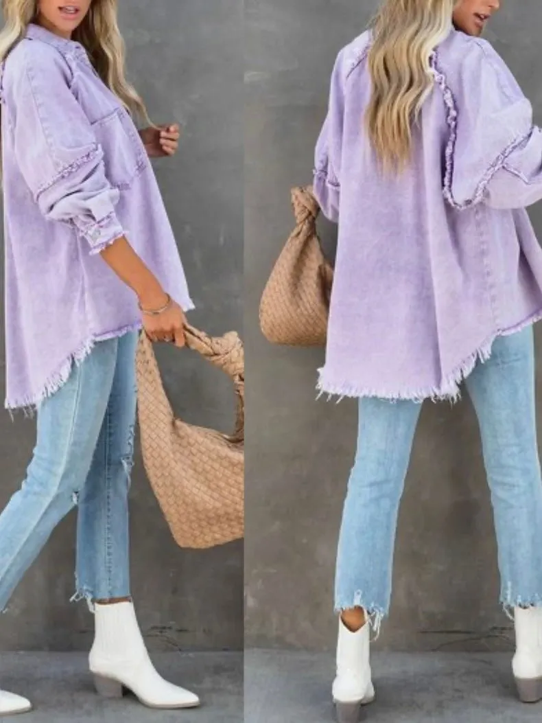 Purple denim jacket
