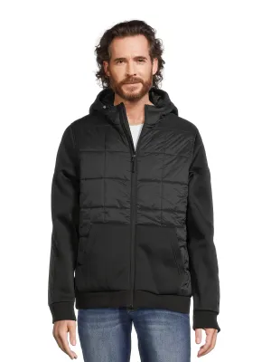 Reebok Men's Mixed Media Puffer Jacket with Hood, Sizes M-2X