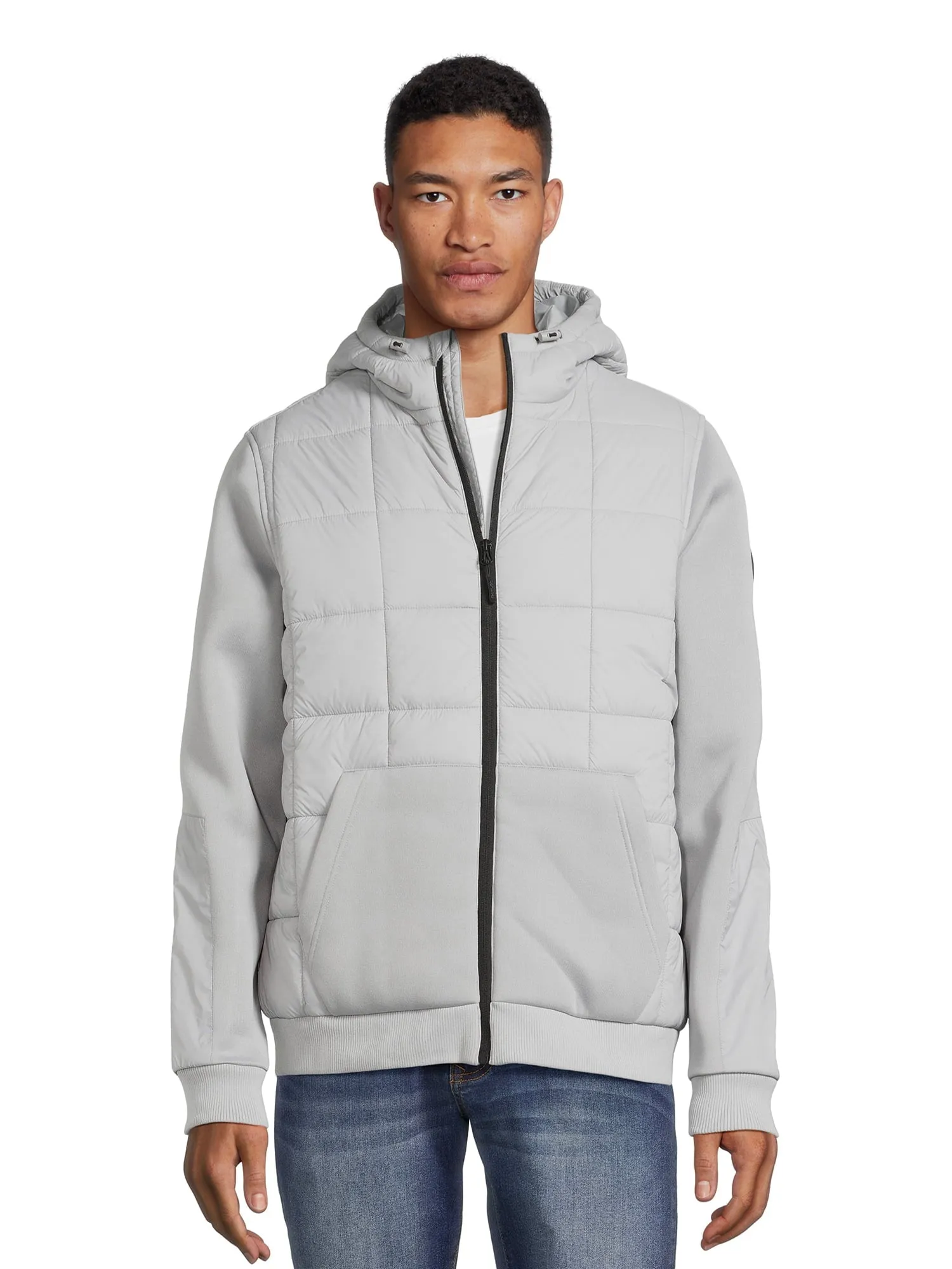 Reebok Men's Mixed Media Puffer Jacket with Hood, Sizes M-2X