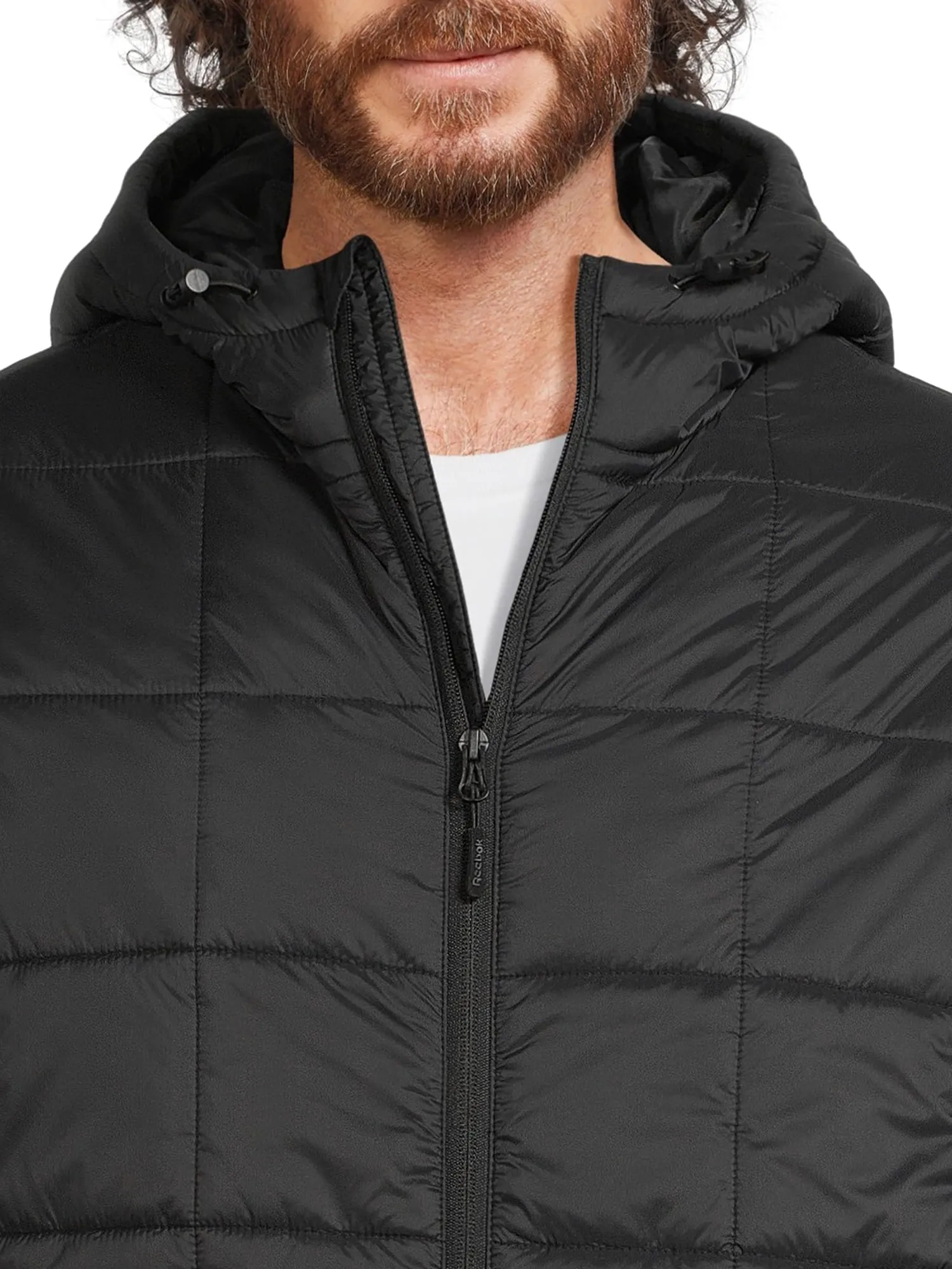 Reebok Men's Mixed Media Puffer Jacket with Hood, Sizes M-2X