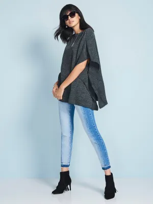Ribbed-Knit Poncho