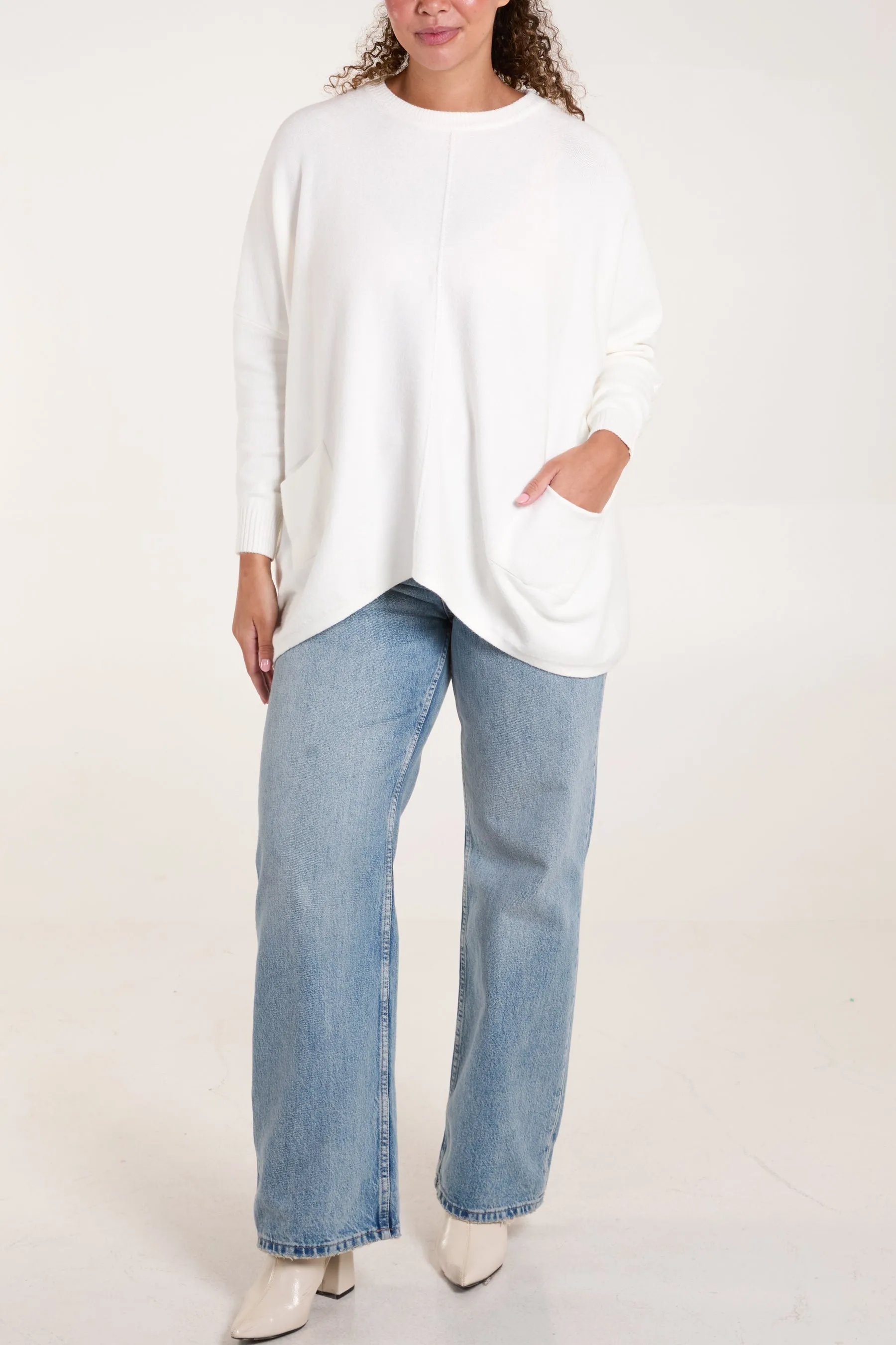 Round Neck Pocket Jumper