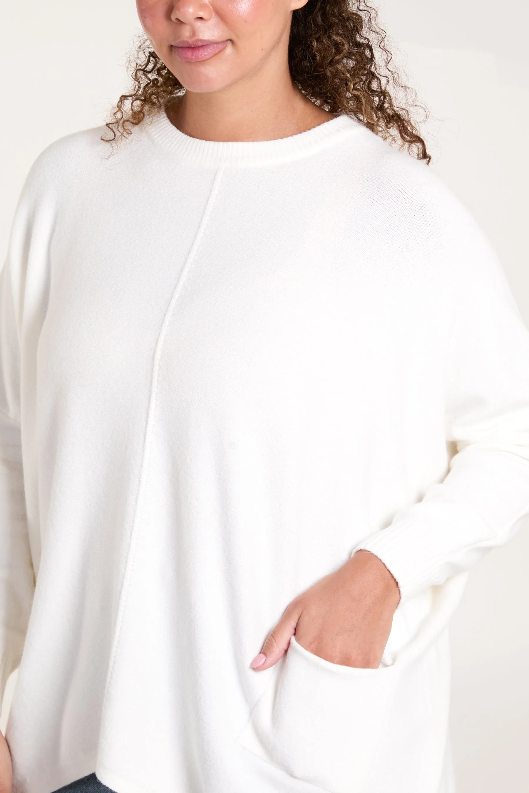 Round Neck Pocket Jumper