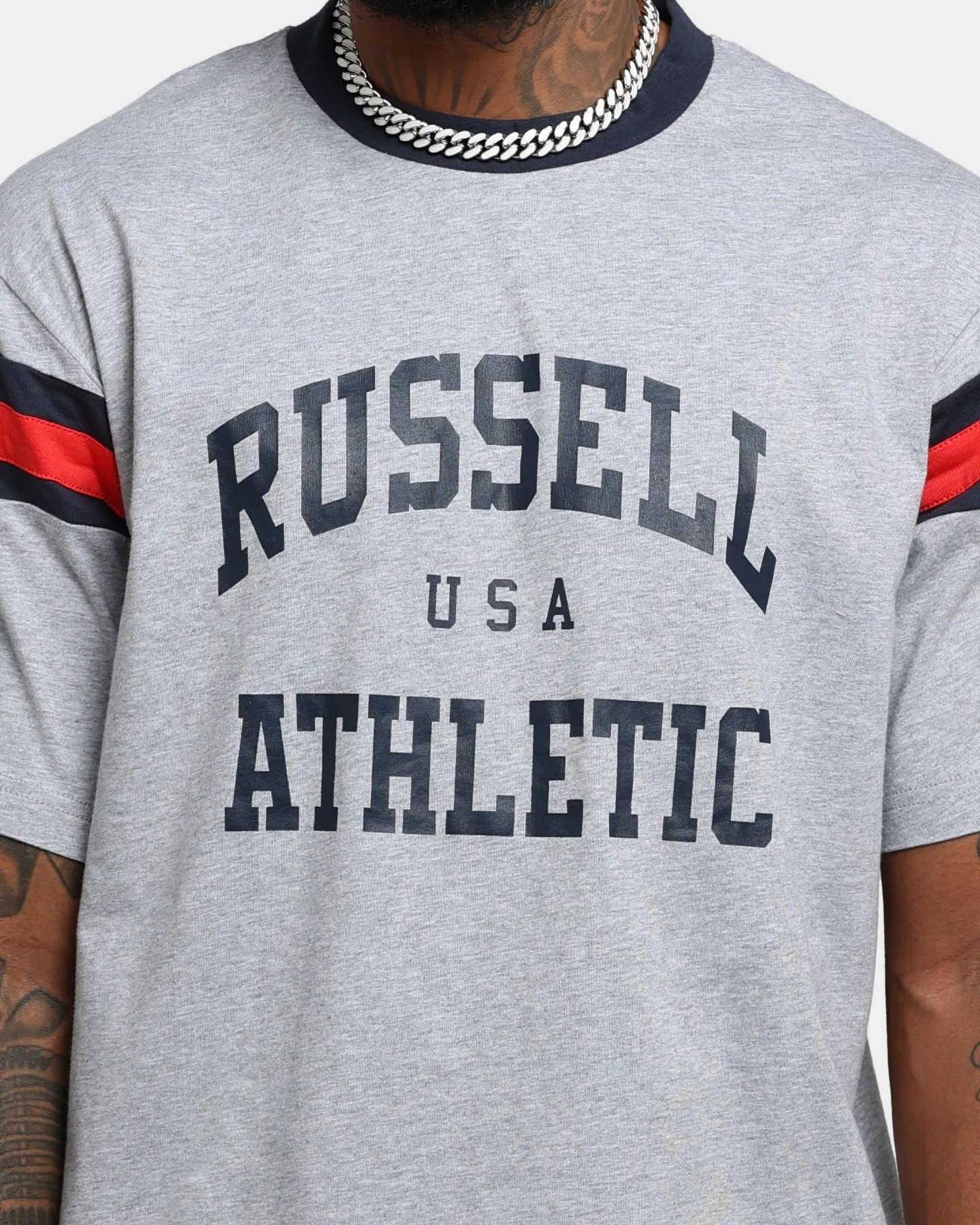 Russell Athletic 70s College T-Shirt Grey Marle
