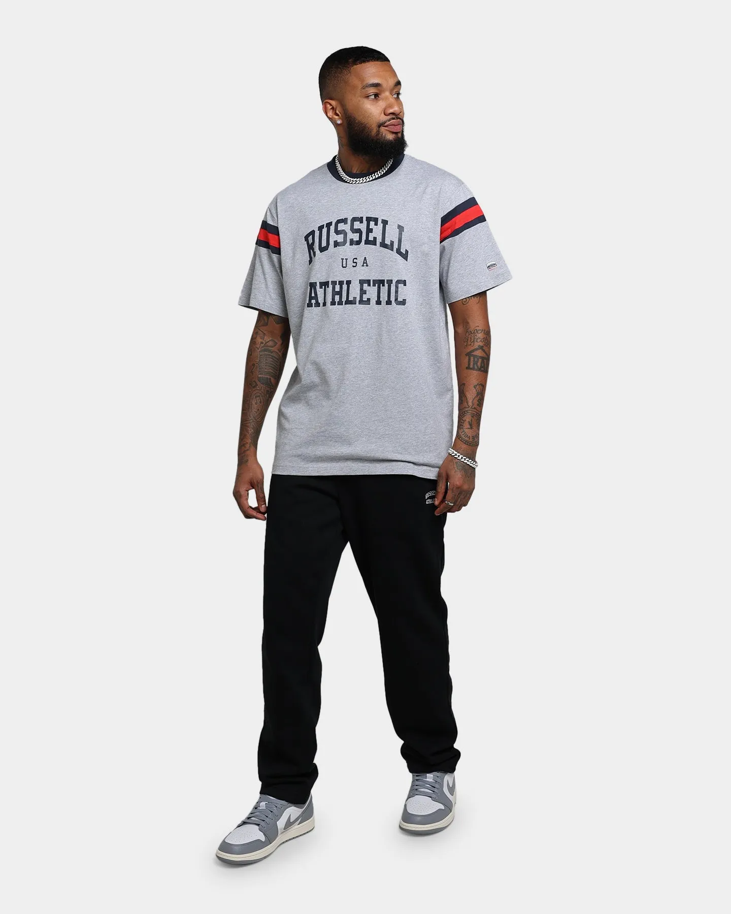 Russell Athletic 70s College T-Shirt Grey Marle