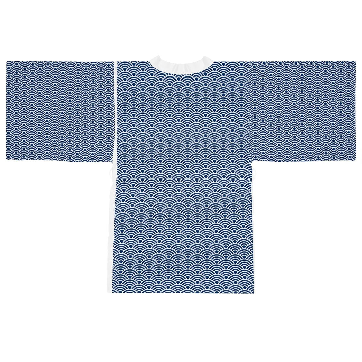 Seigaiha Long Sleeve Kimono Robe