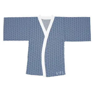 Seigaiha Long Sleeve Kimono Robe