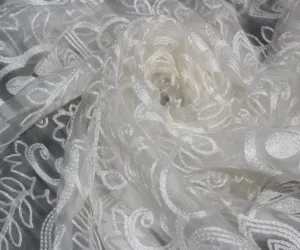 Silk Organza Embroidery   44&quot;wide Bridal Wear Party Wear Costume