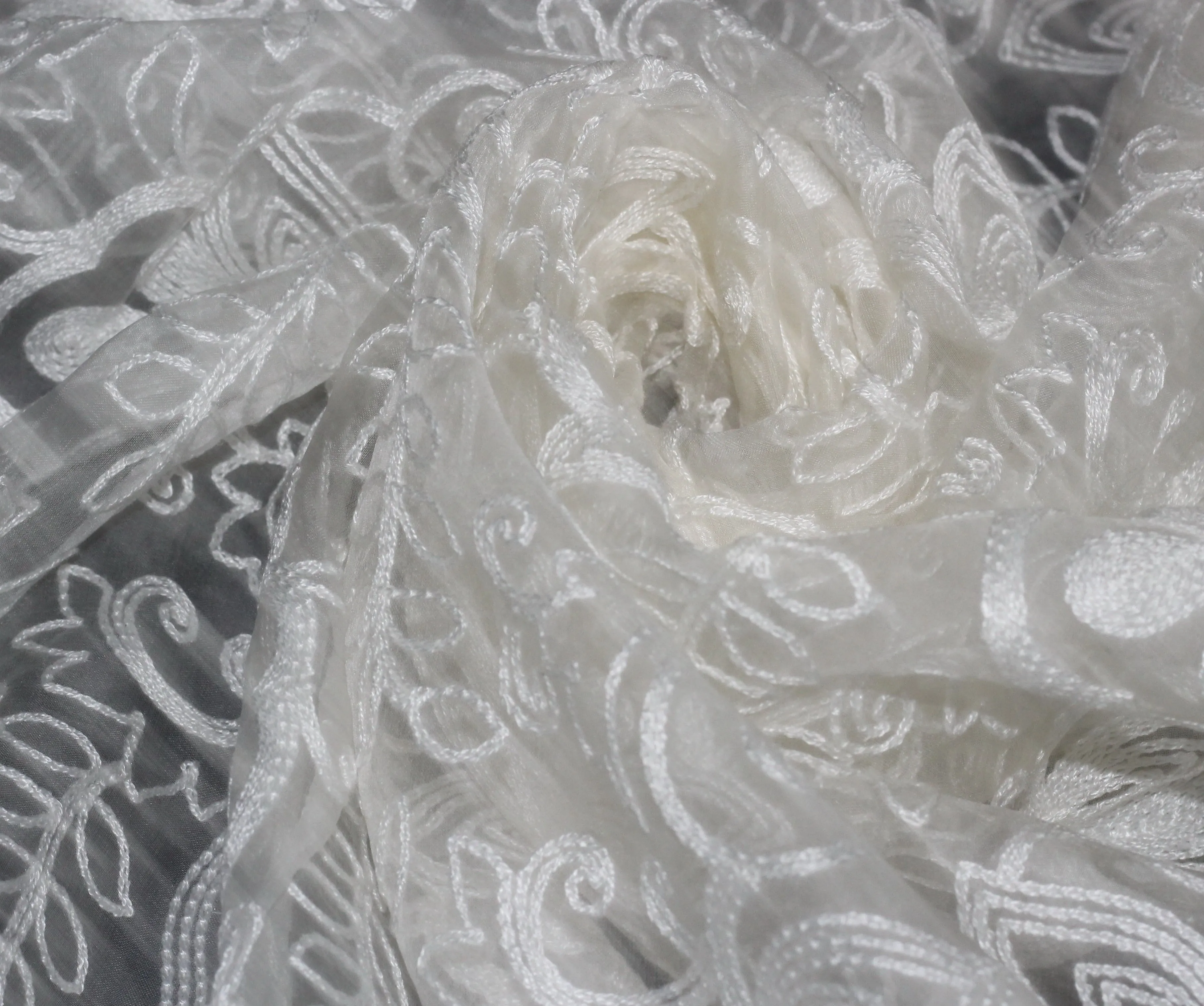 Silk Organza Embroidery   44&quot;wide Bridal Wear Party Wear Costume
