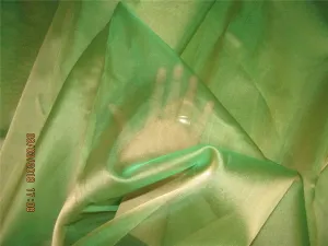 Silk Organza fabric green x gold color 54" wide pkt #28[2]