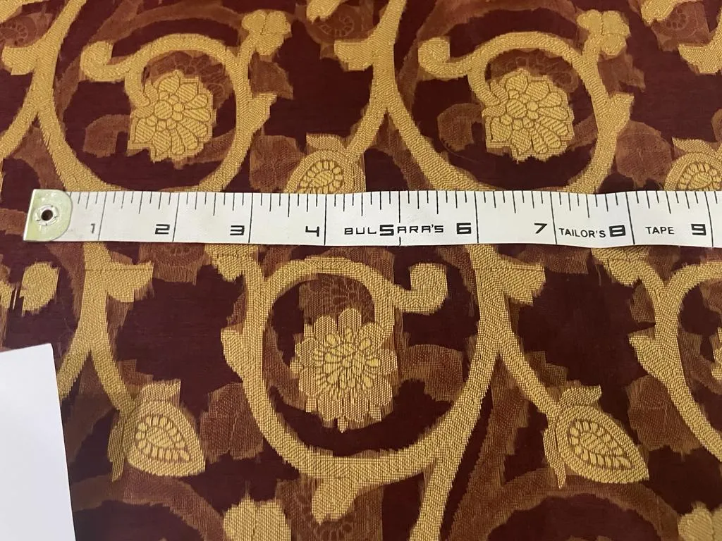 Silk Organza wine color with gold jacquard [15359]