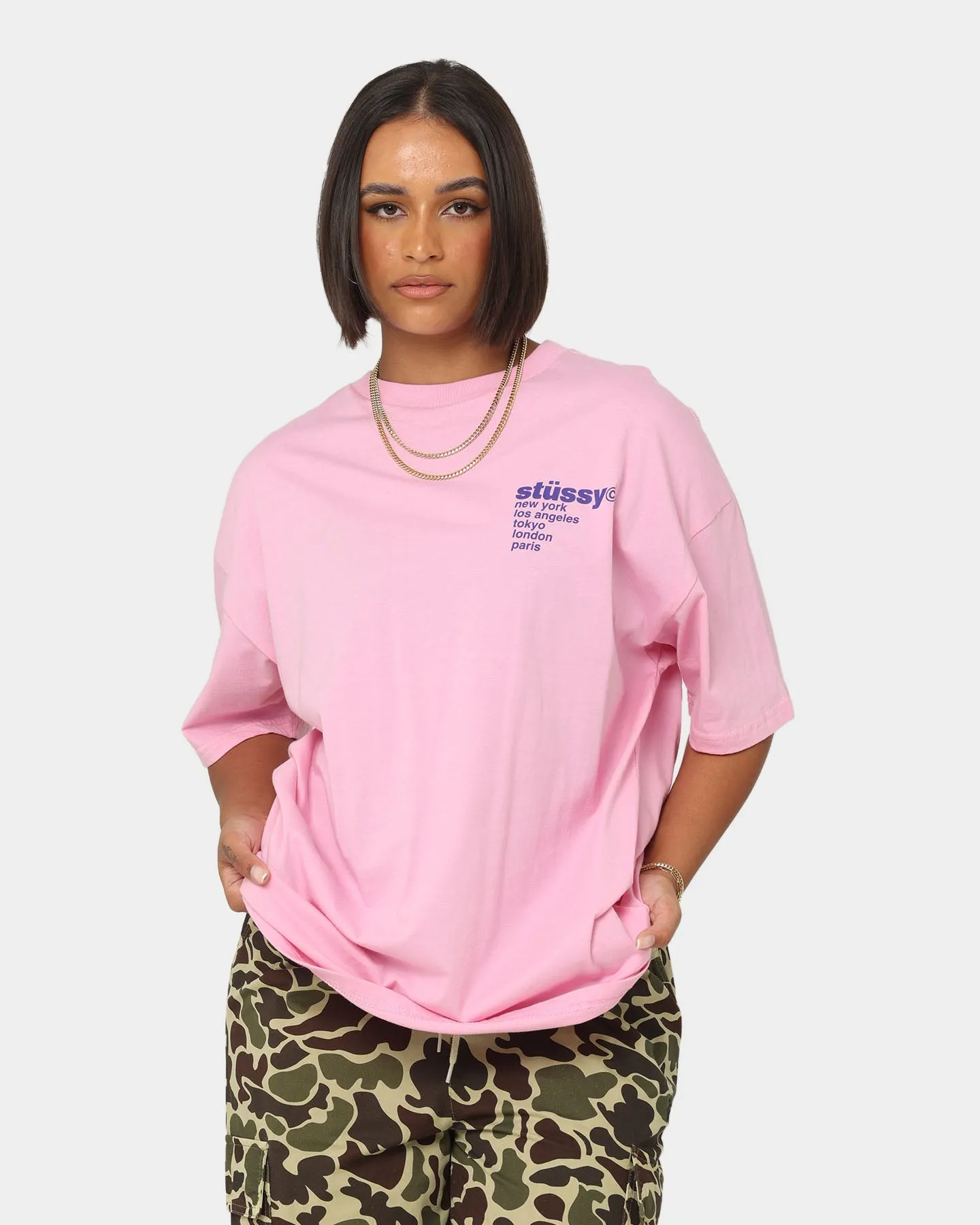Stussy Women's Strawberry Relaxed T-Shirt Pigment Pink