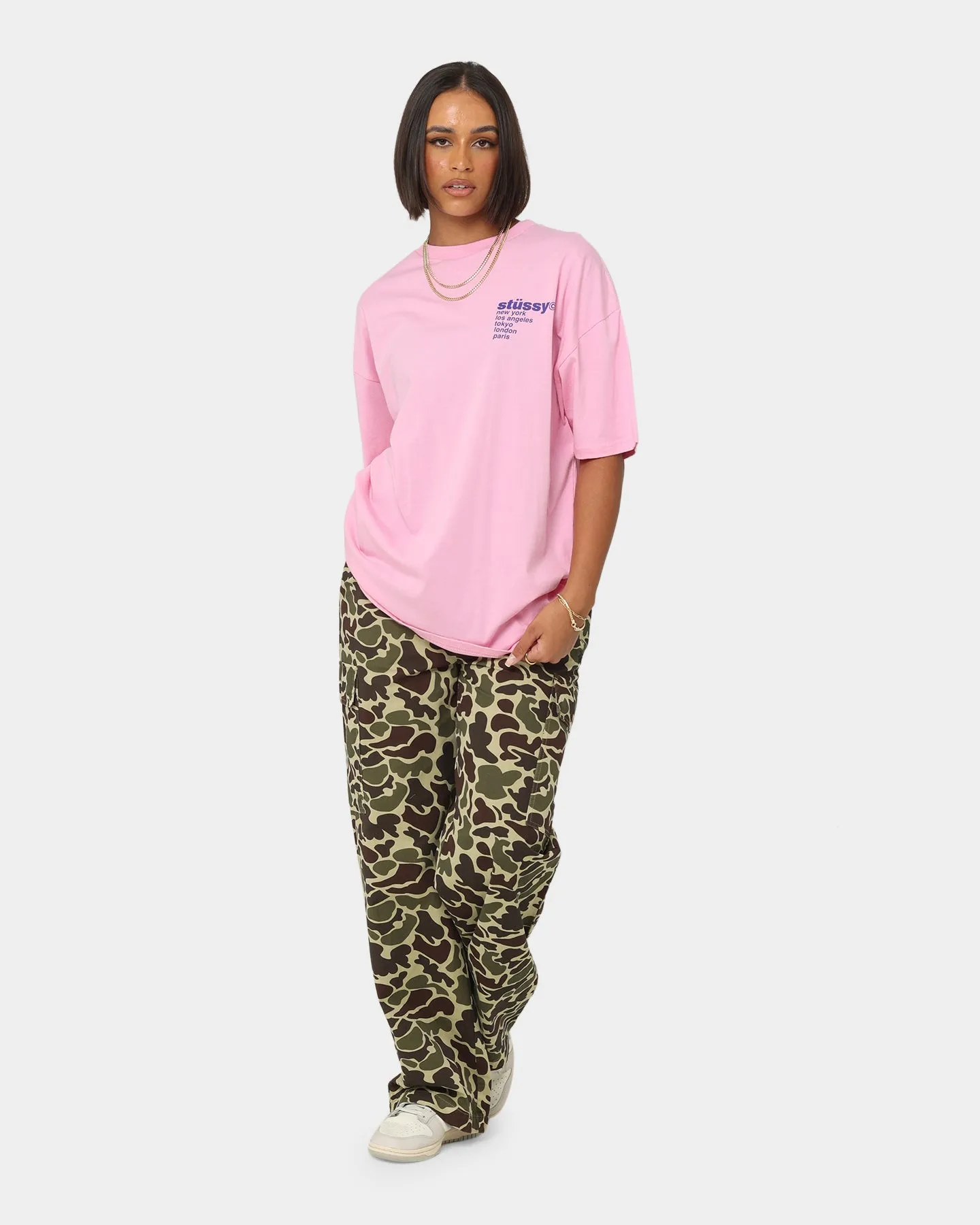 Stussy Women's Strawberry Relaxed T-Shirt Pigment Pink