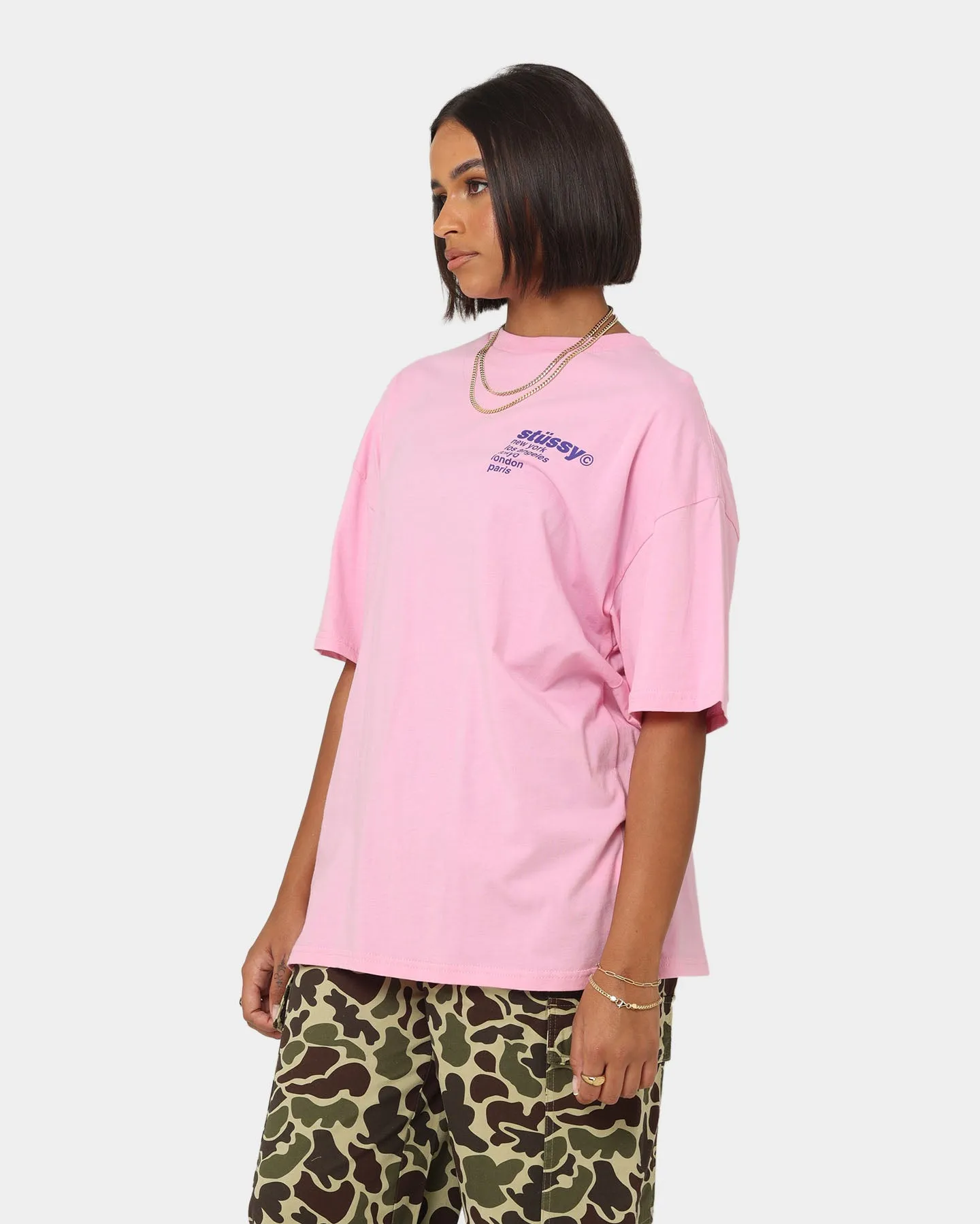 Stussy Women's Strawberry Relaxed T-Shirt Pigment Pink