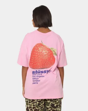 Stussy Women's Strawberry Relaxed T-Shirt Pigment Pink